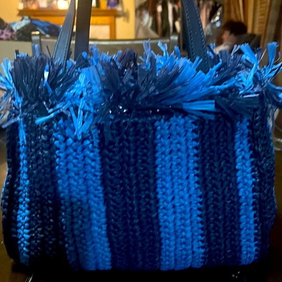 GIFT KATE SPADE SAM MEDIUM WOVEN RAFFIA STRAW SATCHEL BAG “ STILL IN STORES” - Picture 7 of 15